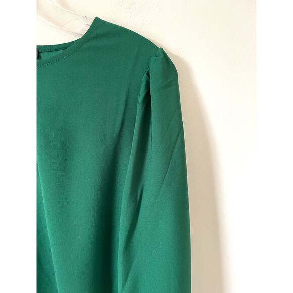 J. Crew Keyhole Long Sleeve Blouse Green Size Large Tall NEW - Picture 5 of 9